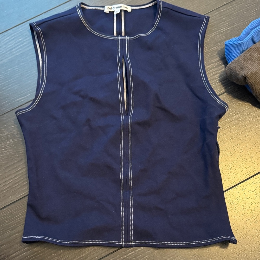 Navy Blue Sleeveless Top